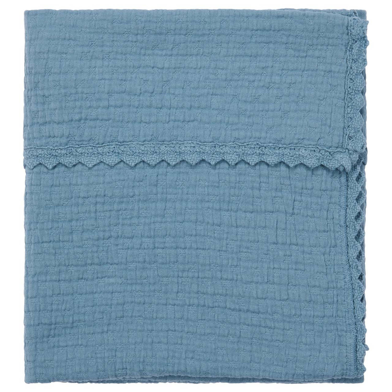 Koeka ongevoerde ledikantdeken Elba blauw