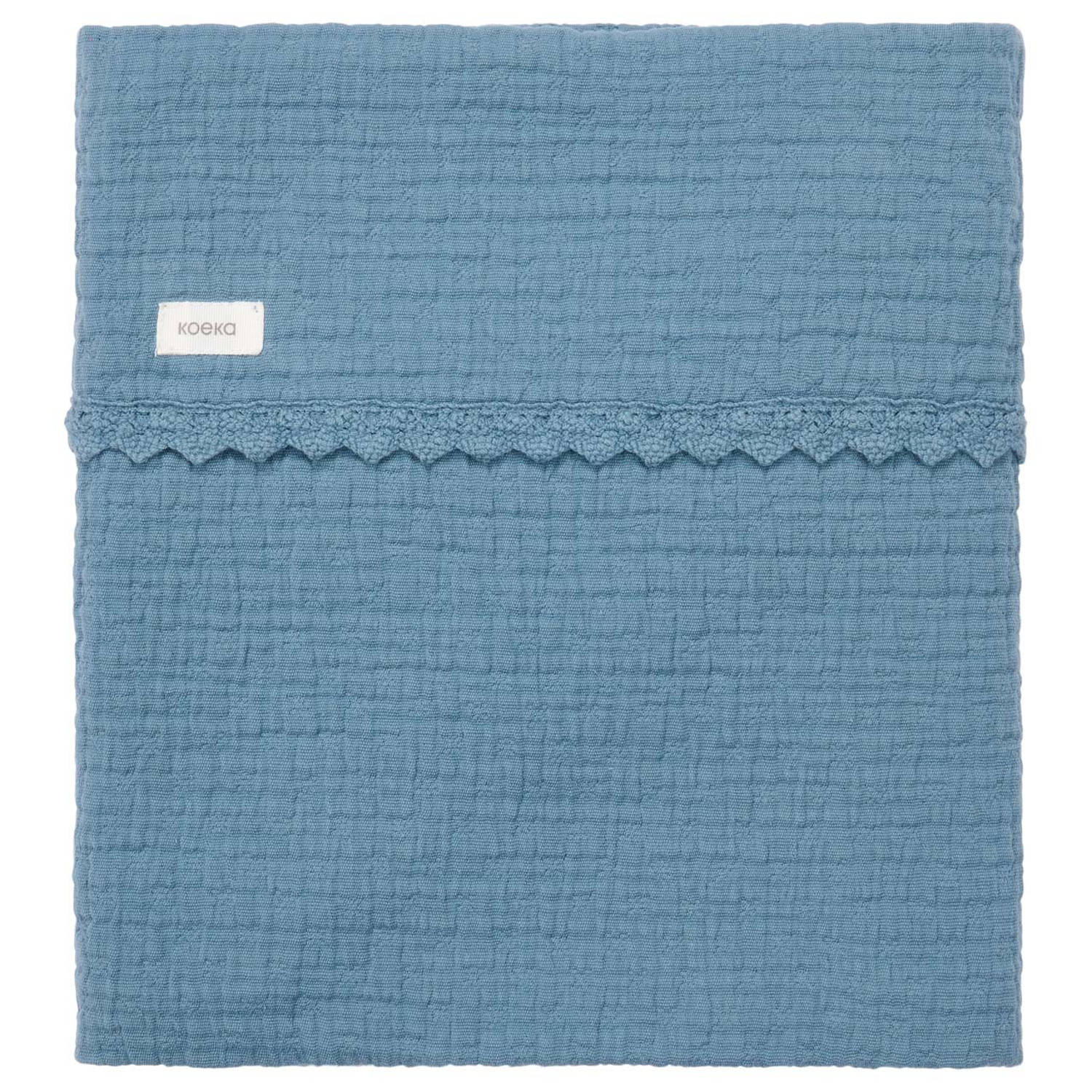 Koeka ongevoerde ledikantdeken Elba blauw