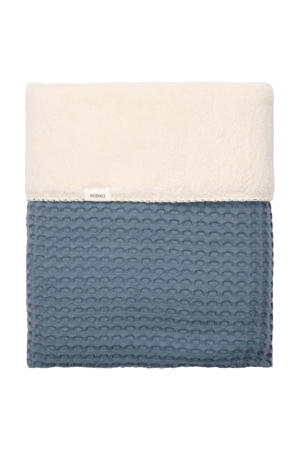 all season wiegdeken Amsterdam wafel/katoenfleece bluestone