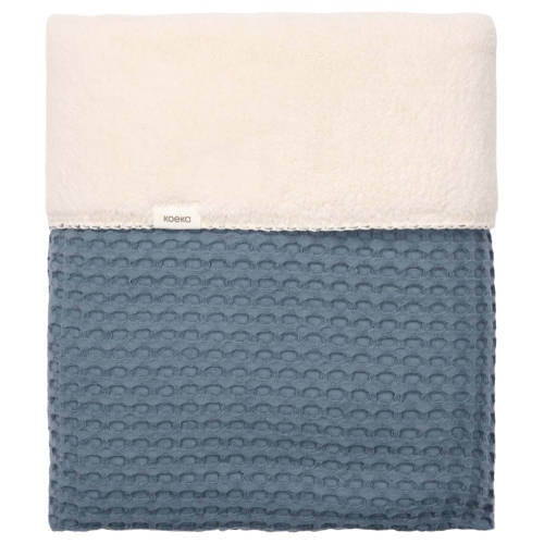 Koeka all season wiegdeken Amsterdam wafel/katoenfleece bluestone afbeelding