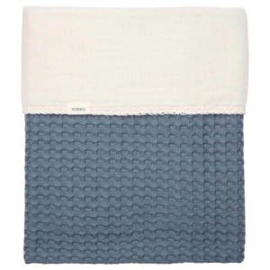 all season ledikantdeken Amsterdam wafel/katoenfleece bluestone