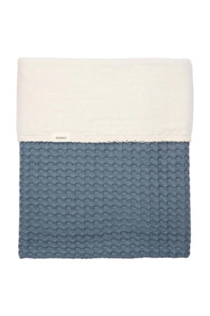 all season ledikantdeken Amsterdam wafel/katoenfleece bluestone
