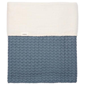 all season ledikantdeken Amsterdam wafel/katoenfleece bluestone