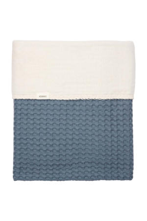 all season ledikantdeken Amsterdam wafel/katoenfleece bluestone