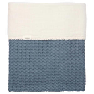 all season ledikantdeken Amsterdam wafel/katoenfleece bluestone