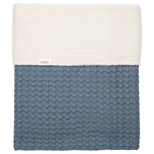 Koeka all season ledikantdeken Amsterdam wafel/katoenfleece bluestone afbeelding