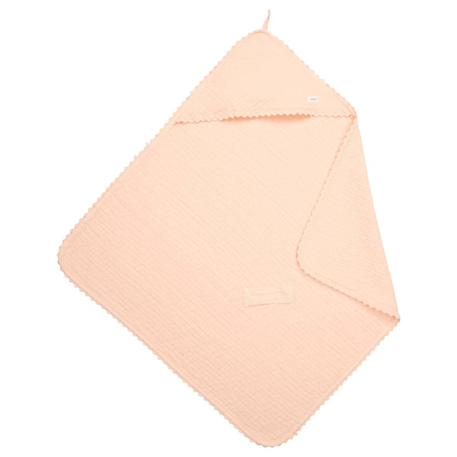 Koeka Elba omslagdoek 100x100 cm perzikroze