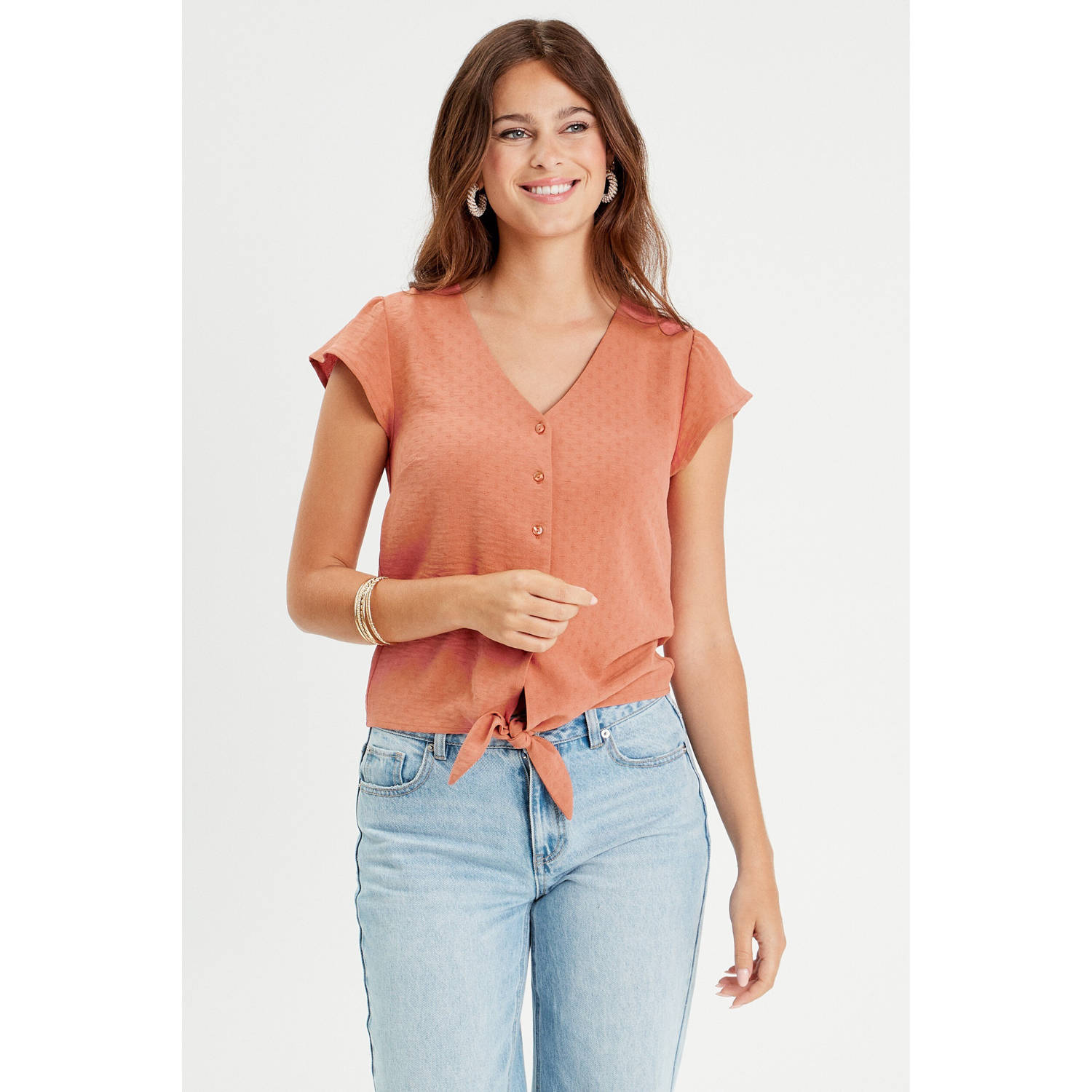 Cache blouse zalm