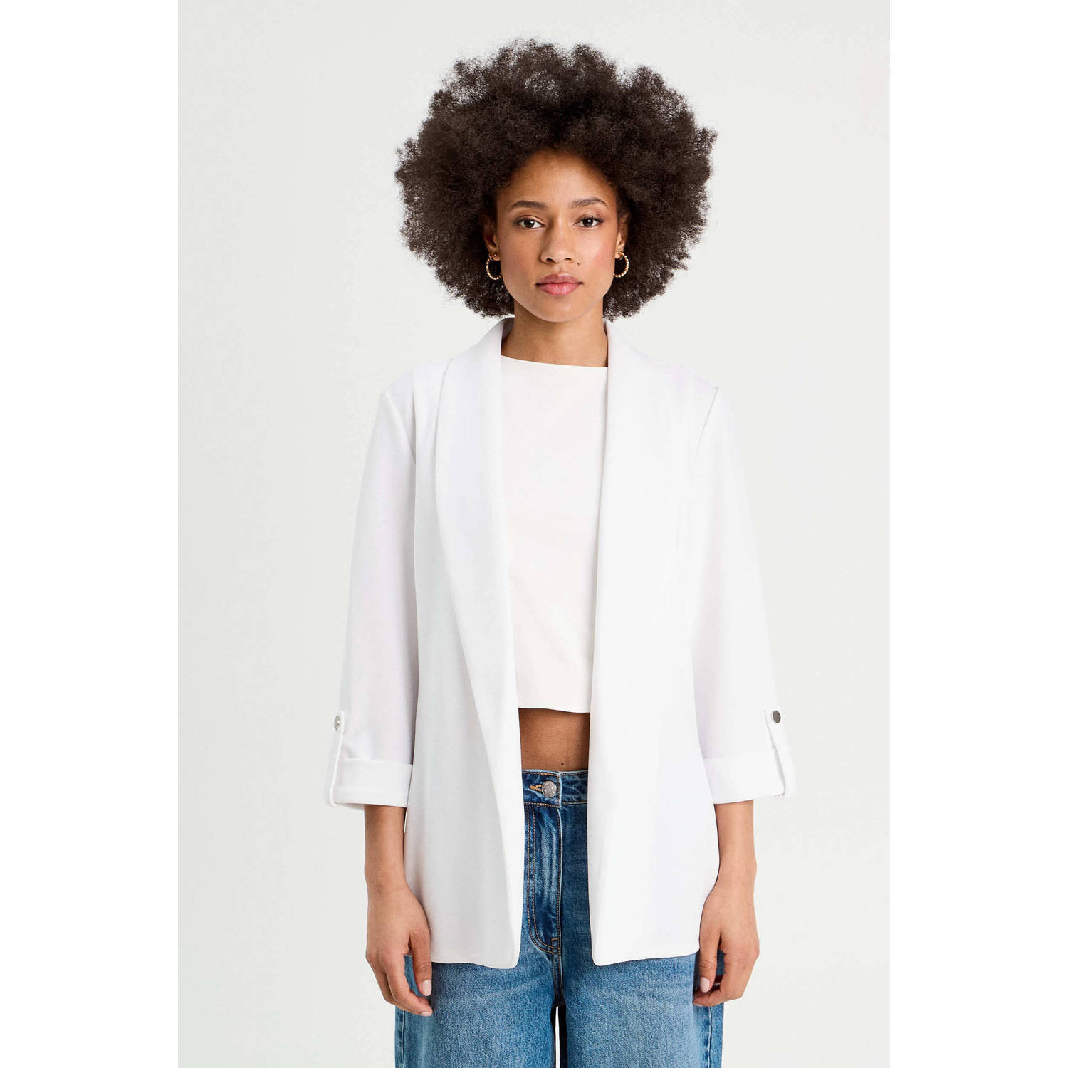 Cache getailleerde blazer ecru