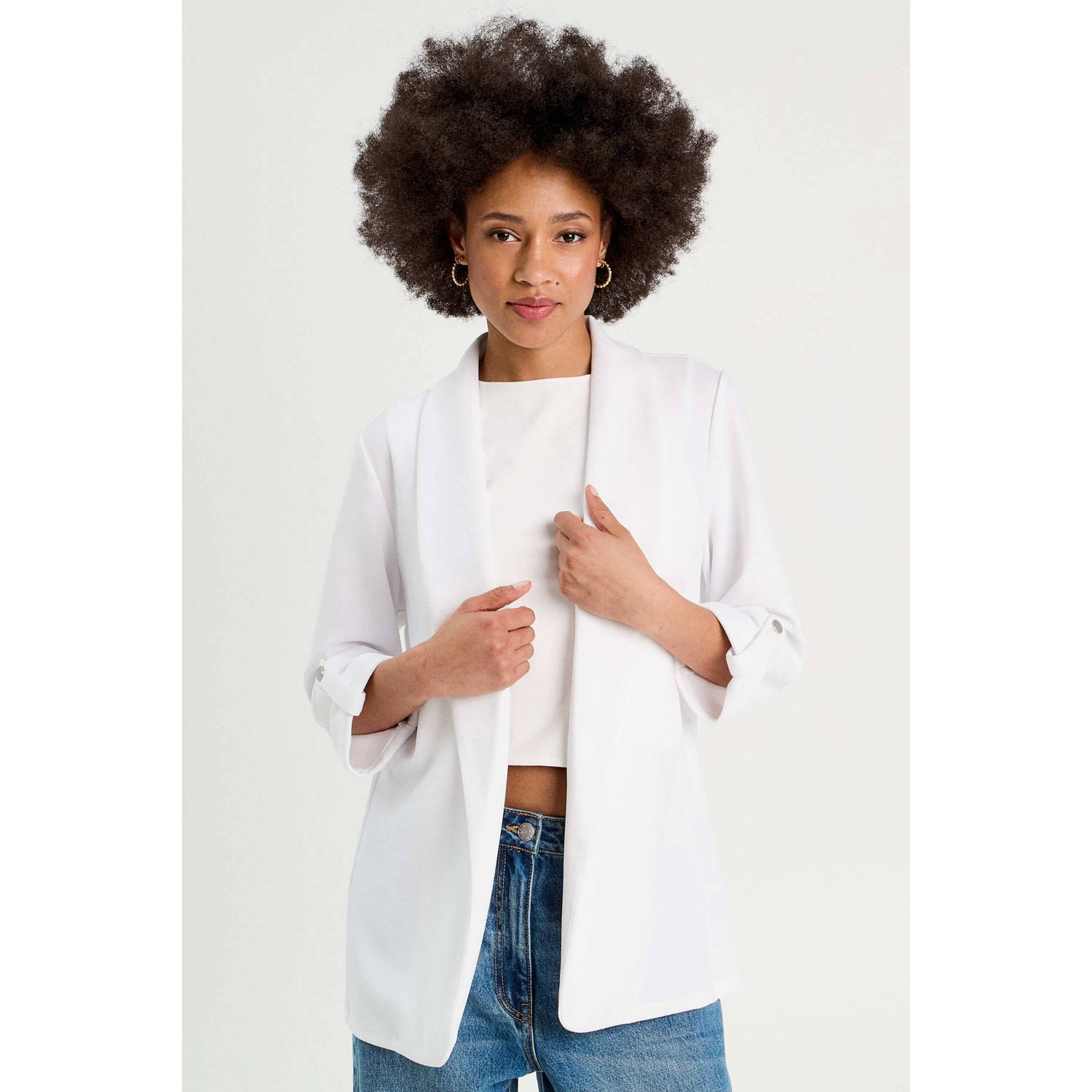Cache getailleerde blazer ecru