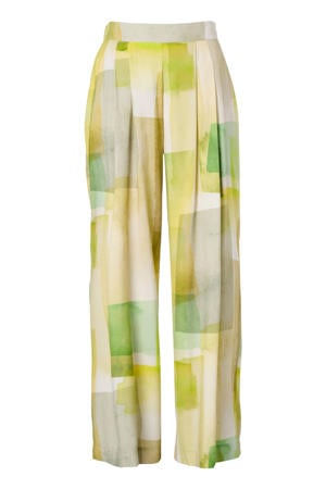 wide leg regular waist palazzo broek groen