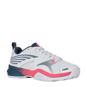   tennisschoenen wit/donkergroen/roze