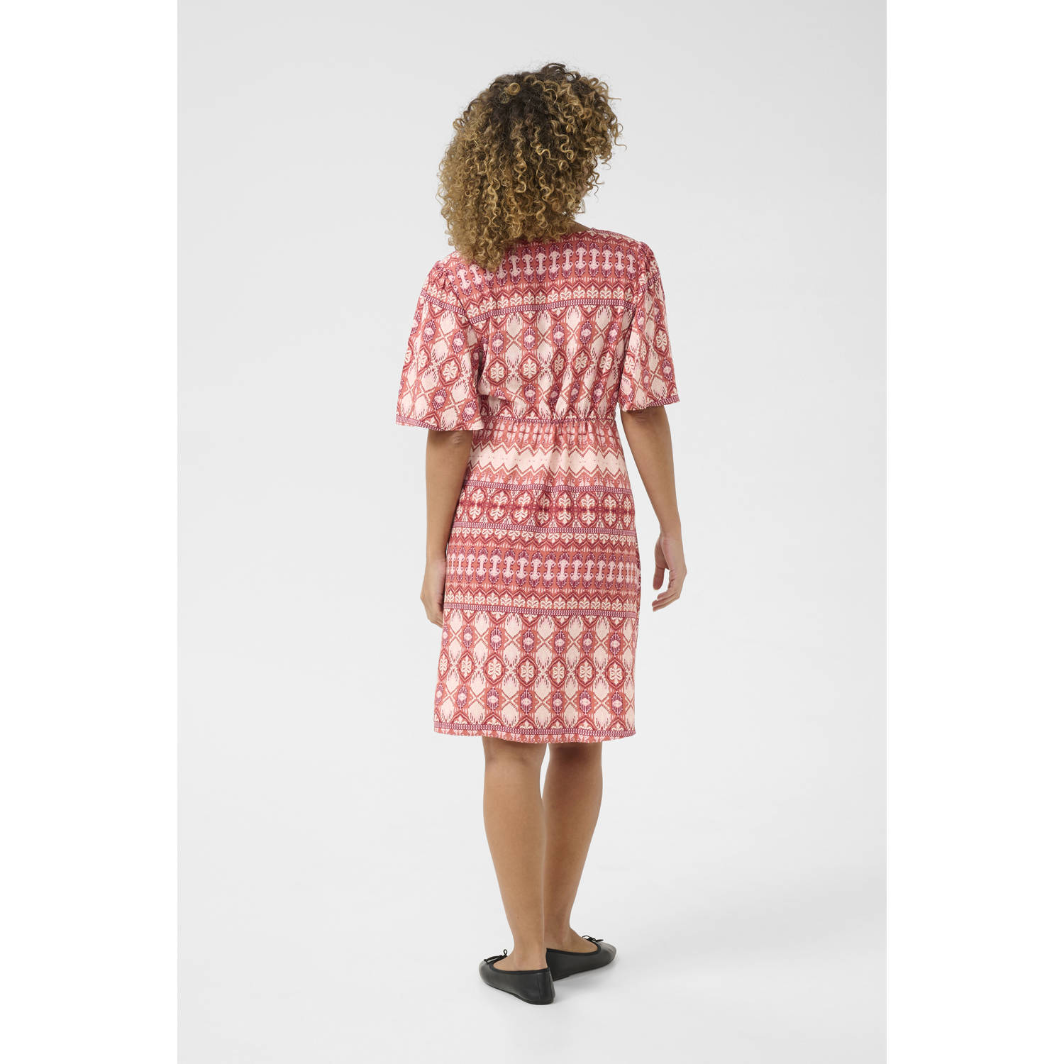 Cream zomerjurk rood