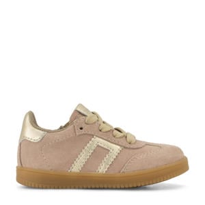 suède sneakers roze/goud