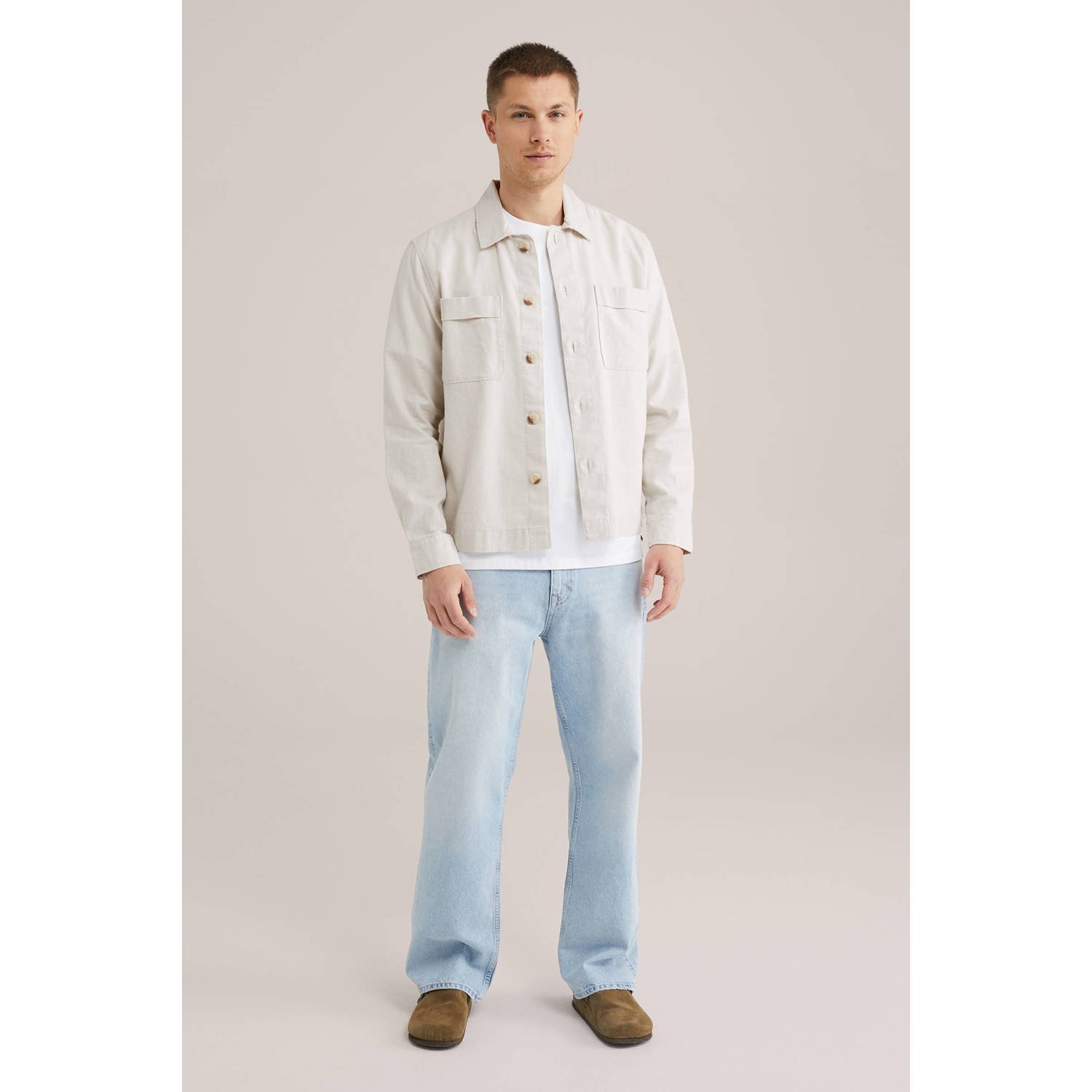 WE Fashion linnen overshirt ecru