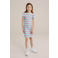 WE Fashion bodycon jurk roze/blauw/turquoise