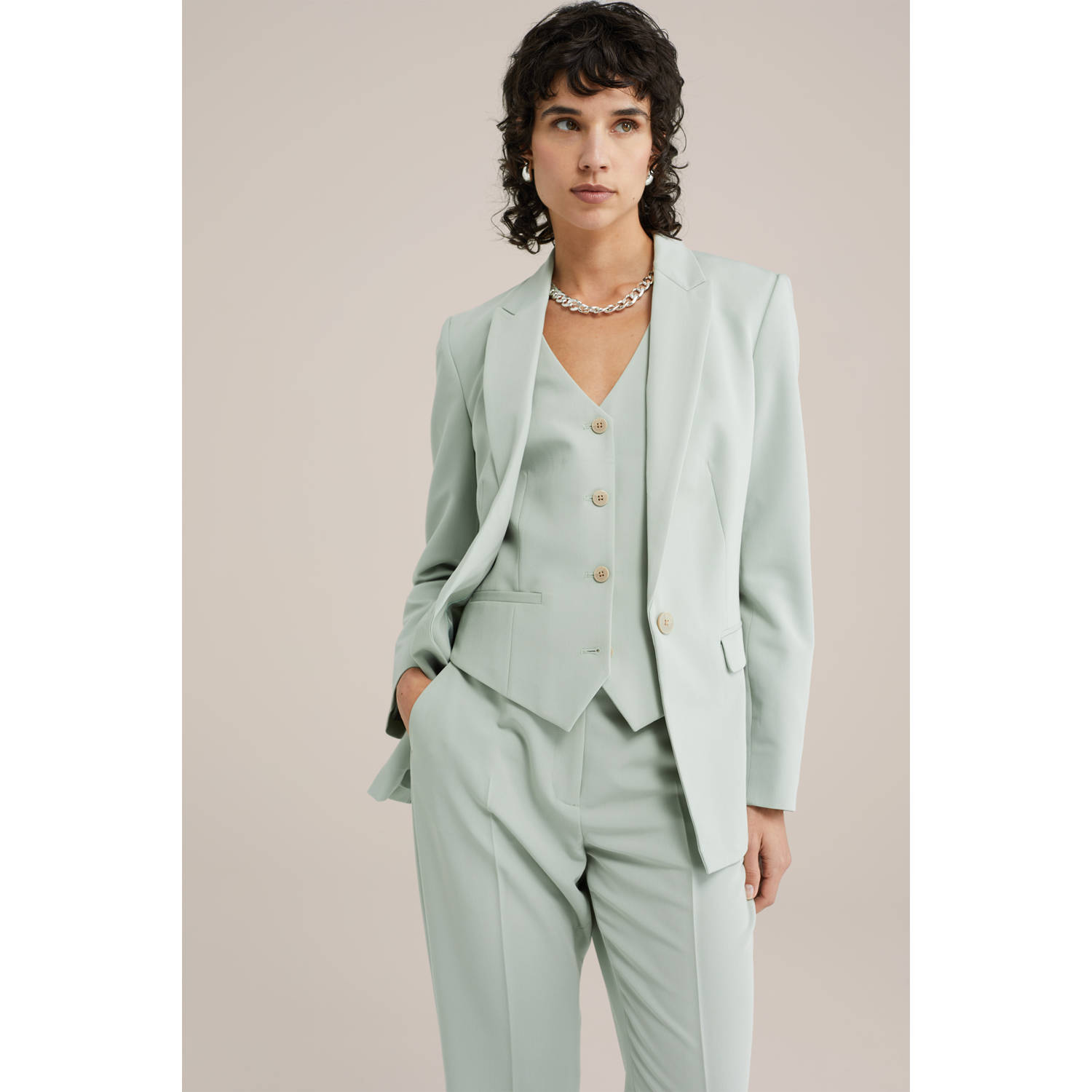 WE Fashion gilet mintgroen