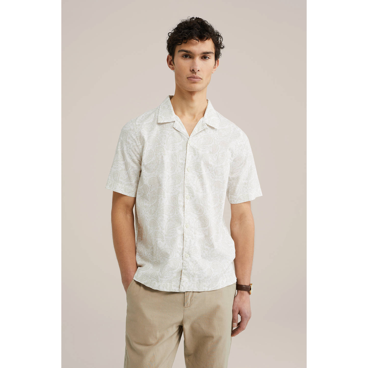 WE Fashion casual overhemd beige
