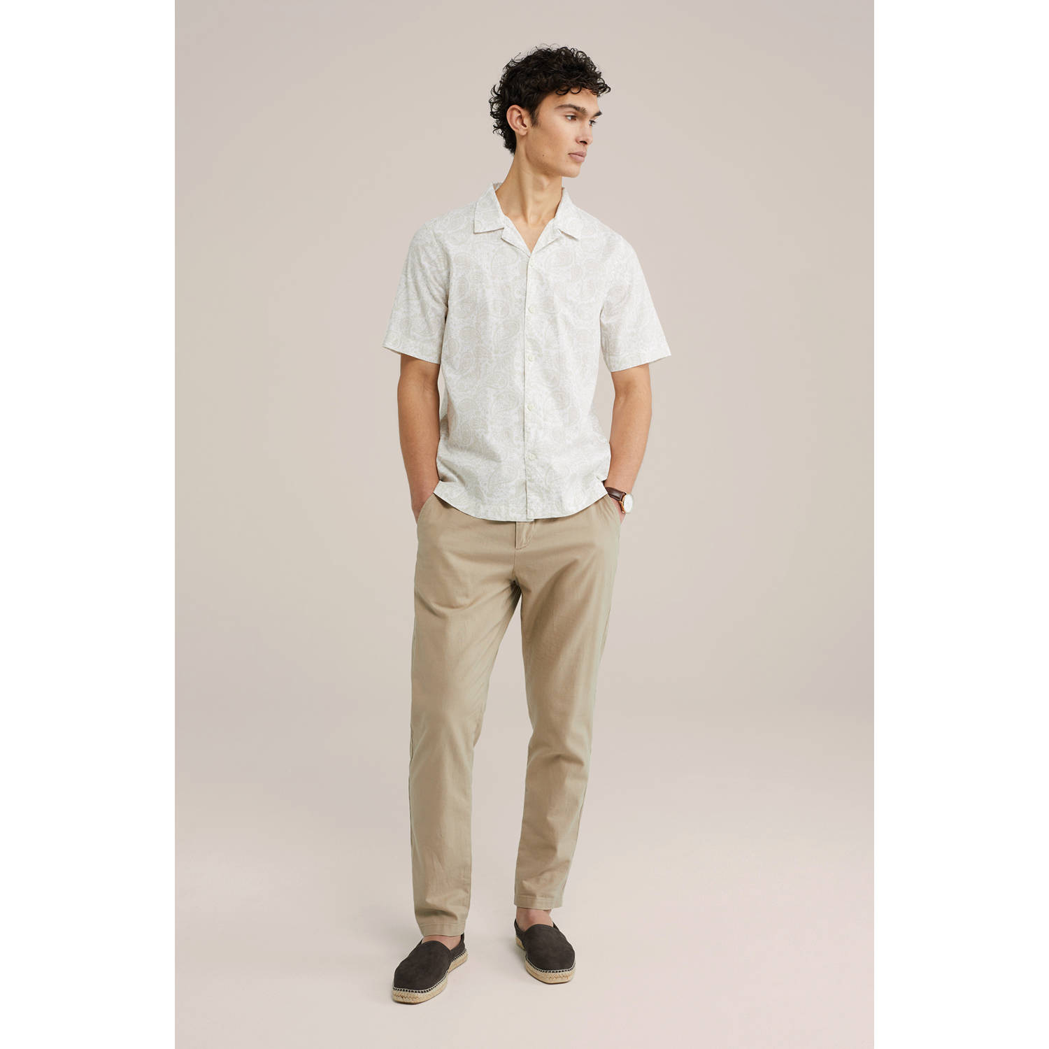 WE Fashion casual overhemd beige