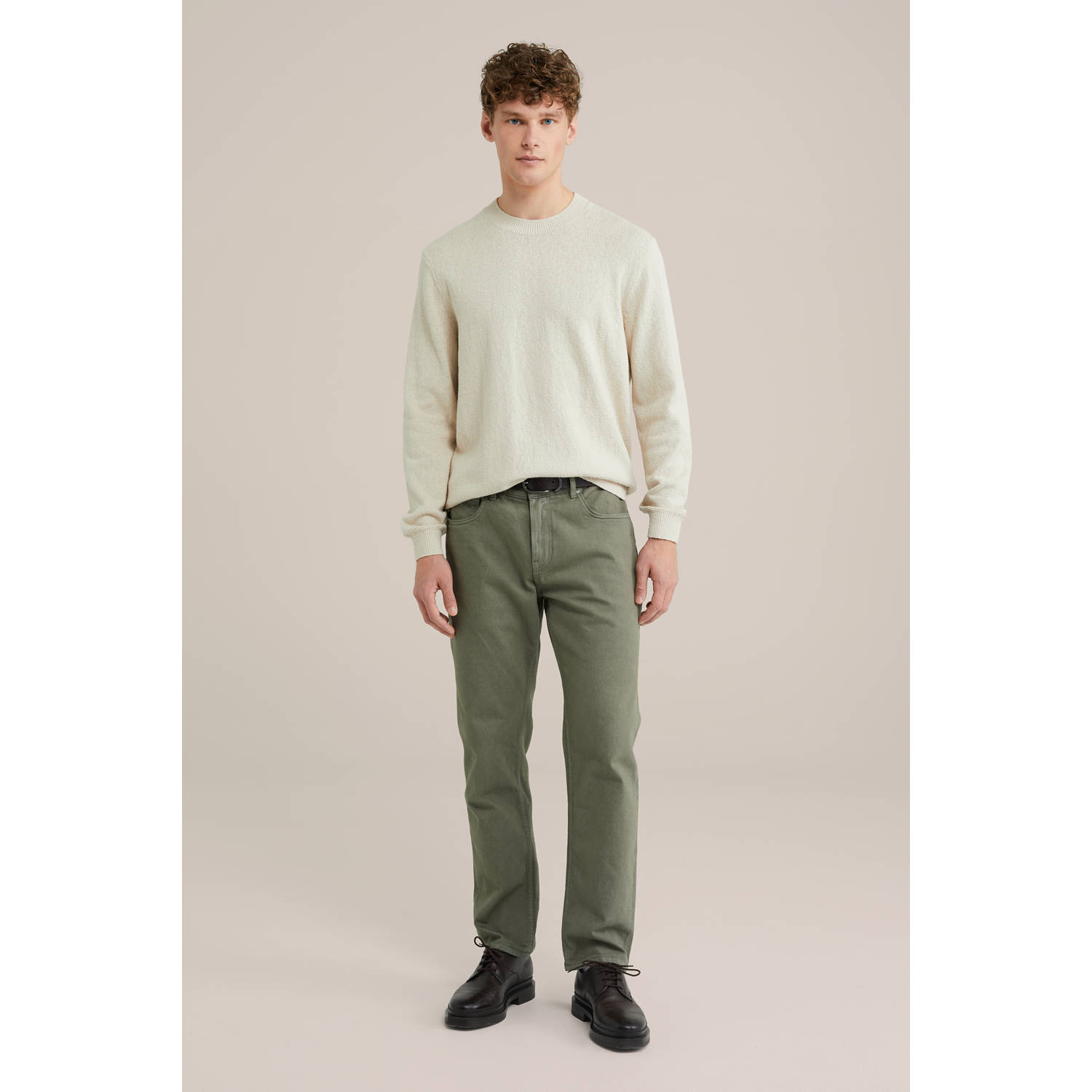 WE Fashion pullover fijn gebreid beige