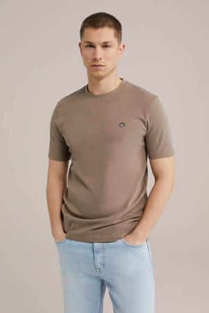slim fit T-shirt bruin