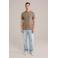 WE Fashion slim fit T-shirt bruin