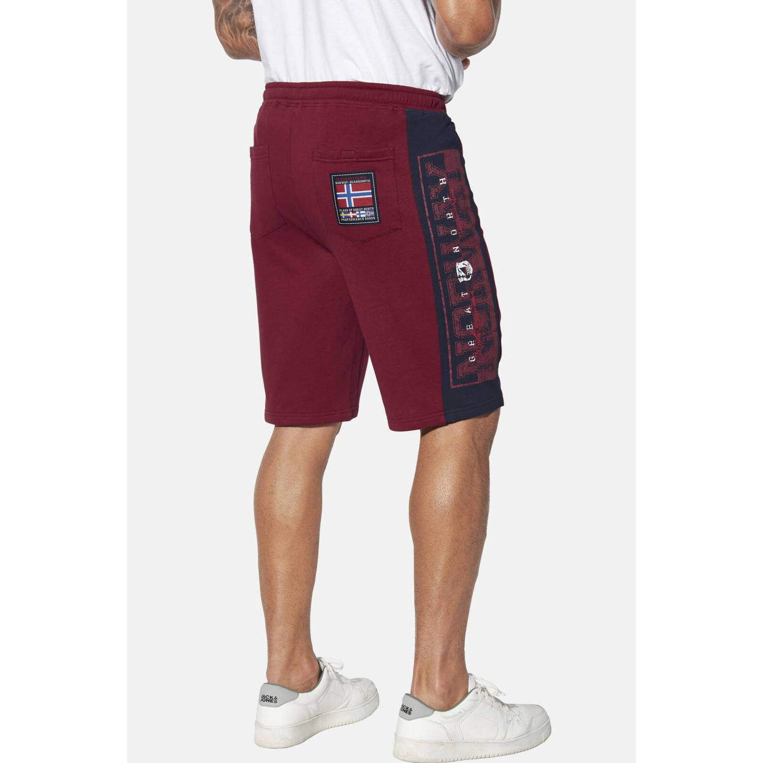 Jan Vanderstorm loose fit sweatshort HARAL Plus Size donkerrood groen (set van 2)