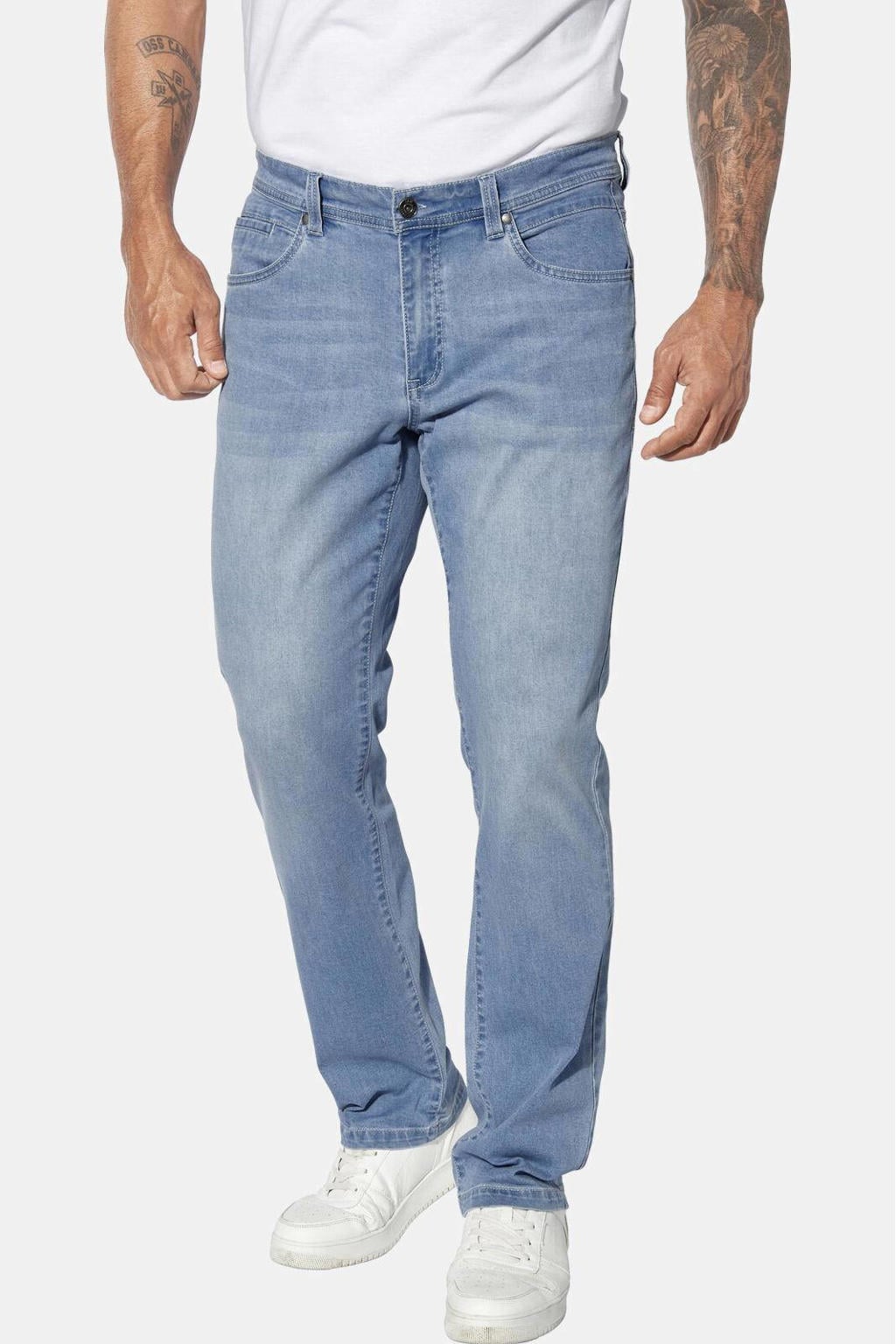 Jan Vanderstorm +FIT Collectie loose fit jeans BJOWID Plus Size light blue denim