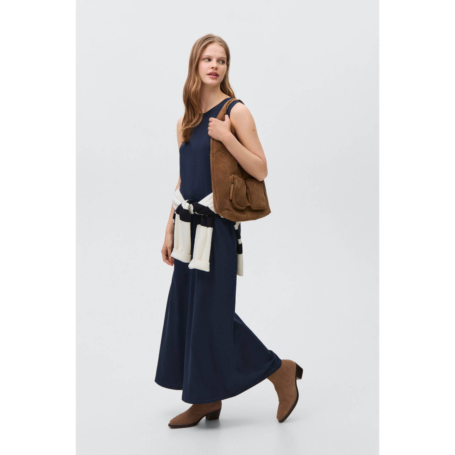 MANGO TEEN maxi jurk donkerblauw