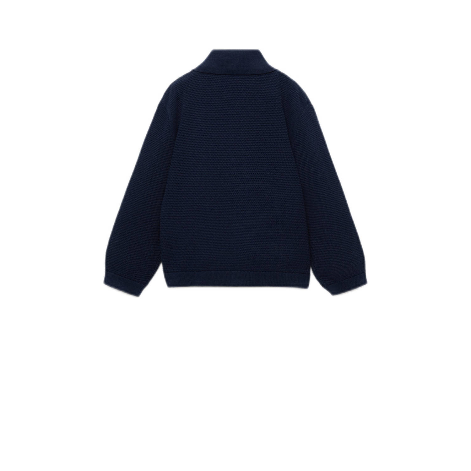 Mango Kids vest donkerblauw grof gebreid