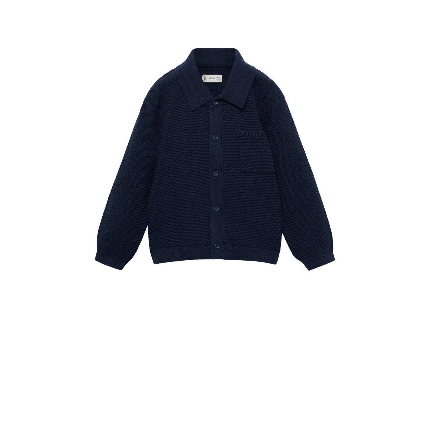 Mango Kids vest donkerblauw grof gebreid