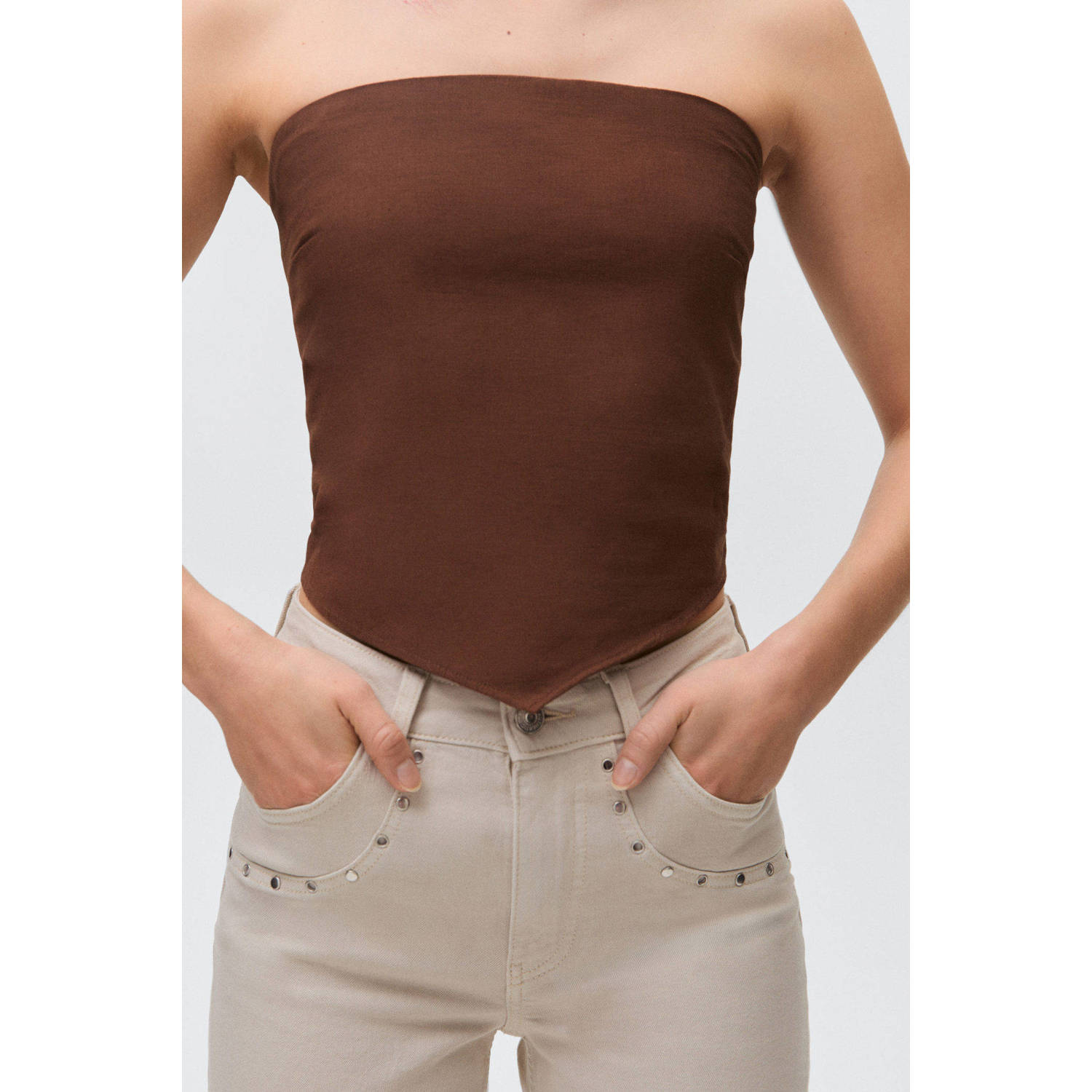MANGO TEEN strapless top bruin