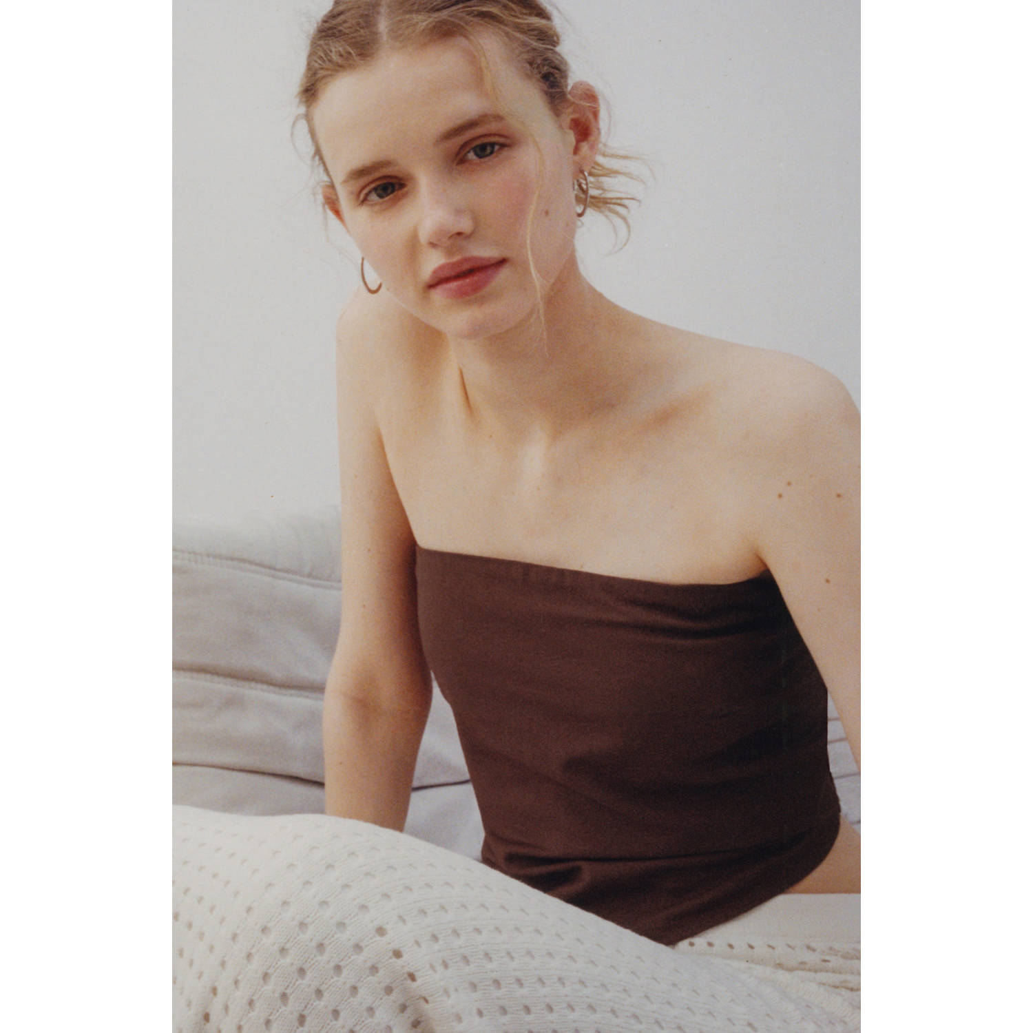 MANGO TEEN strapless top bruin