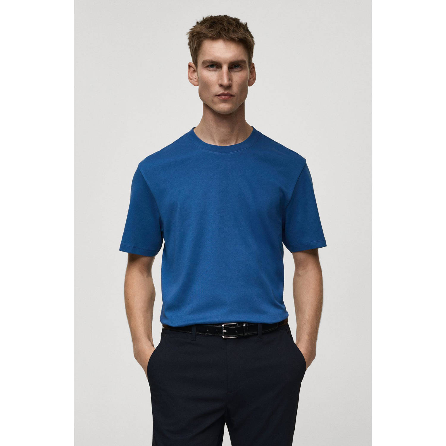 Mango Man T-shirt blauw