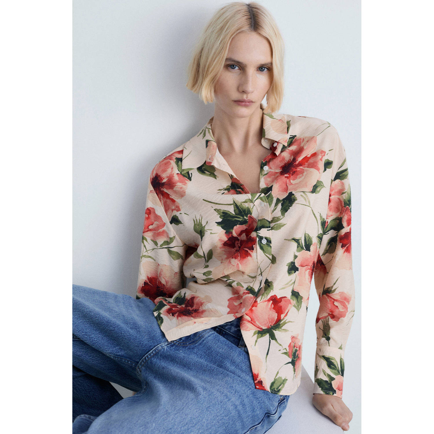Mango blouse ecru