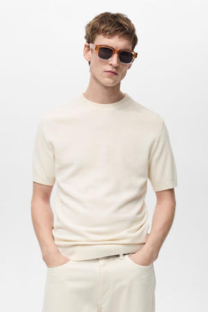 T-shirt fijn gebreid ecru