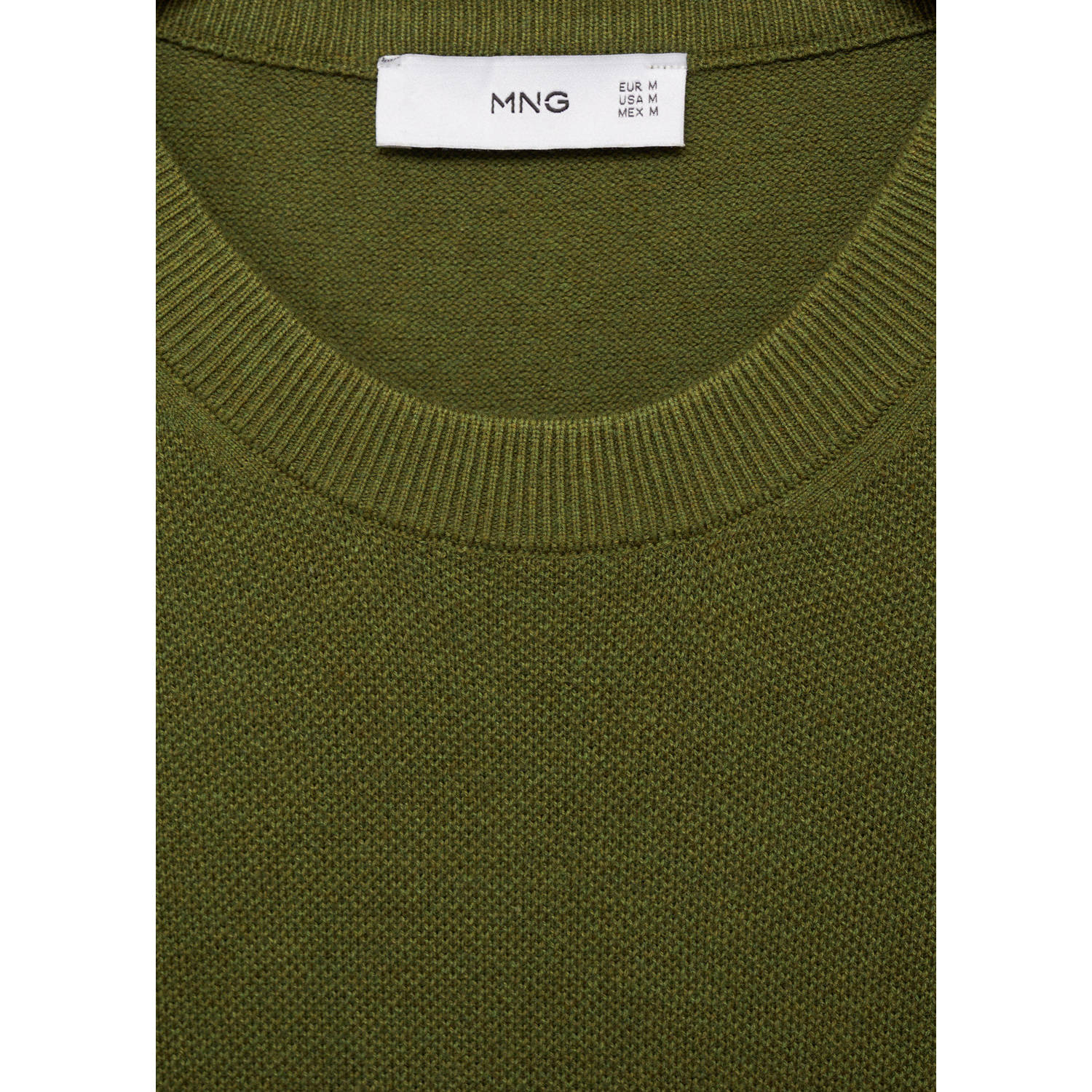 Mango Man T-shirt fijn gebreid groen