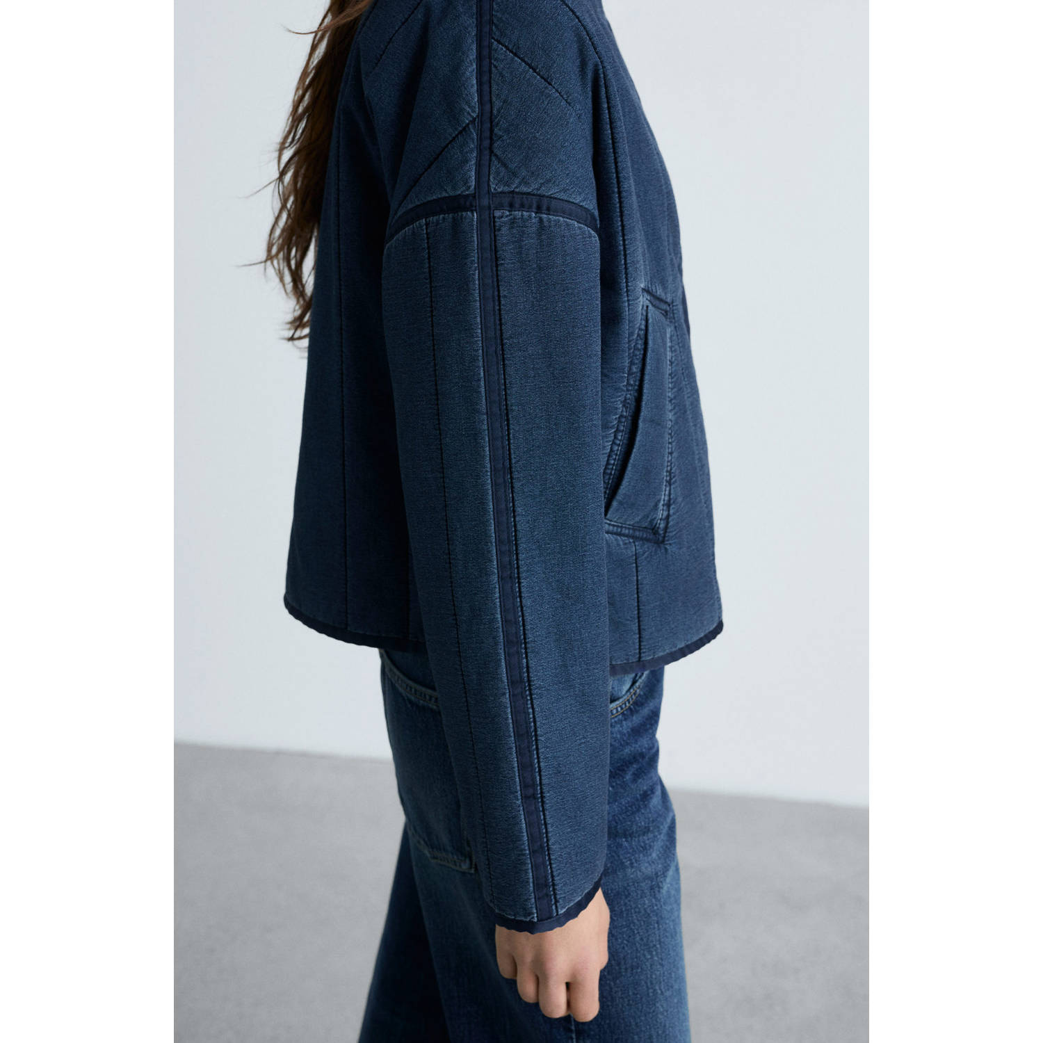 Mango spijkerjas dark blue denim