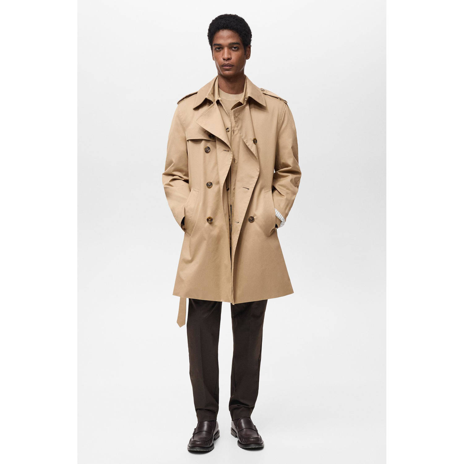 Mango Man trenchcoat beige