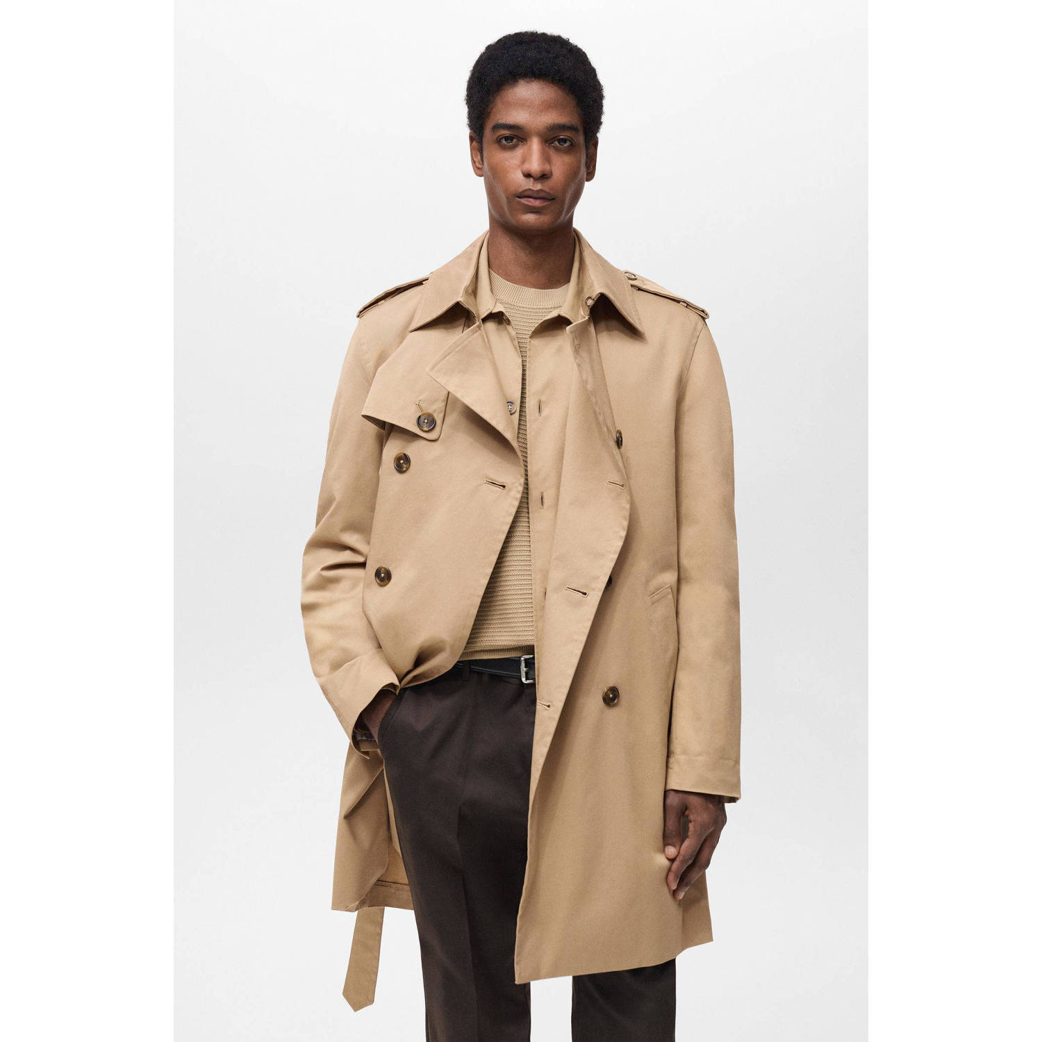 Mango Man trenchcoat beige