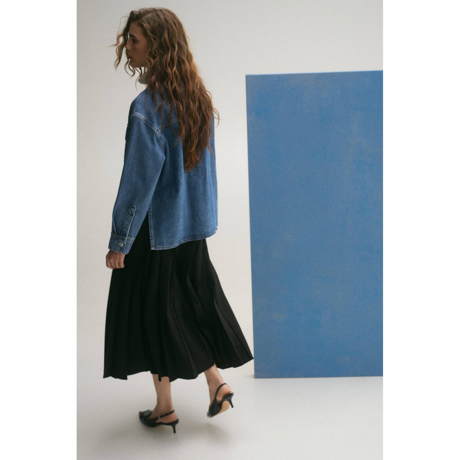 Mango blouse medium blue denim