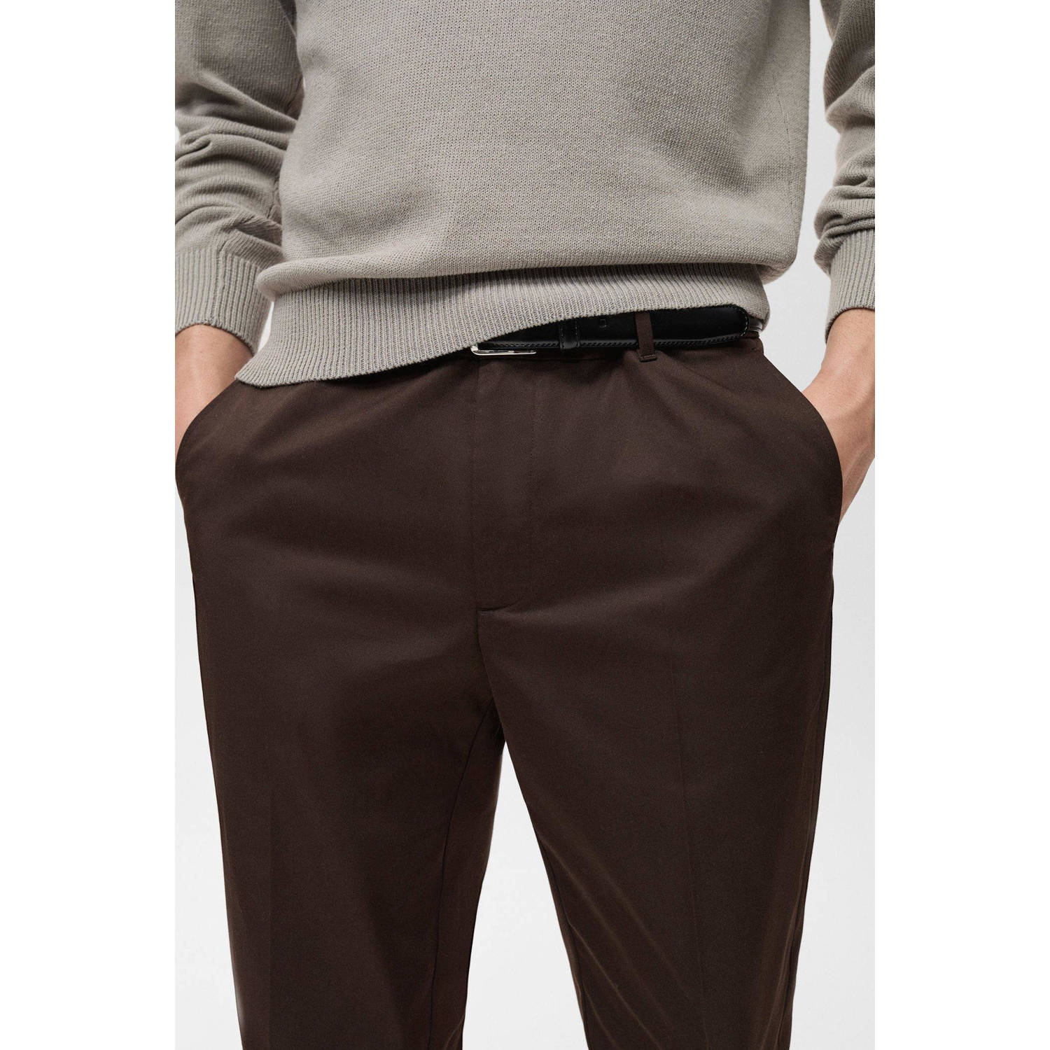 Mango Man slim chino donkerbruin