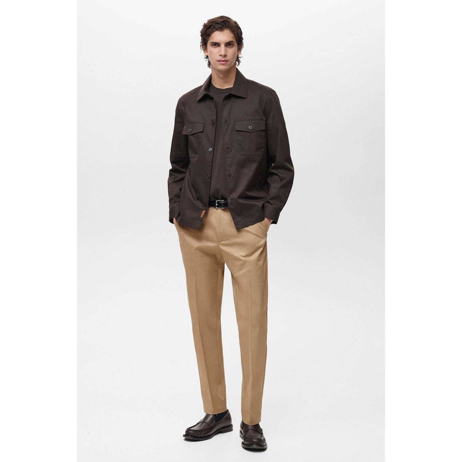 Mango Man slim chino lichtbruin