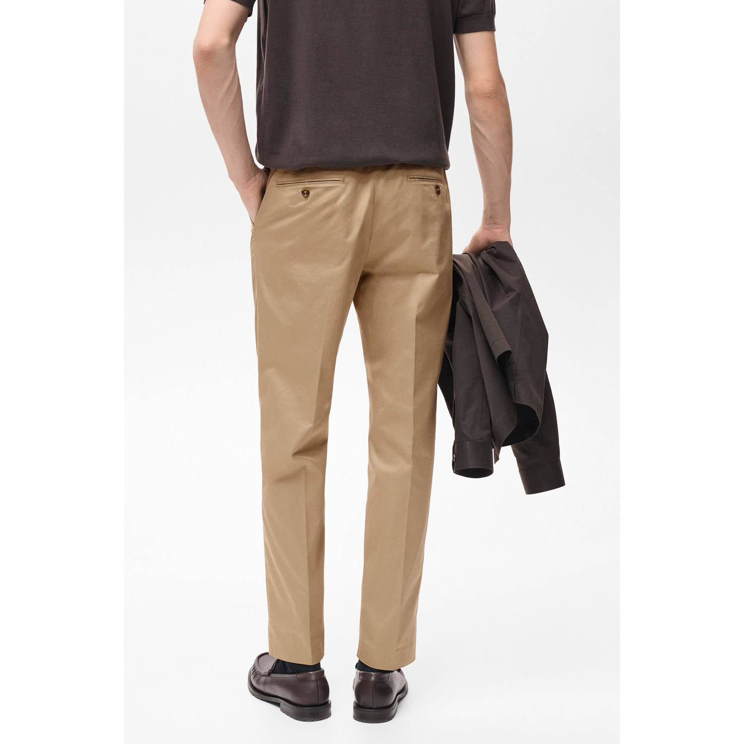 Mango Man slim chino lichtbruin