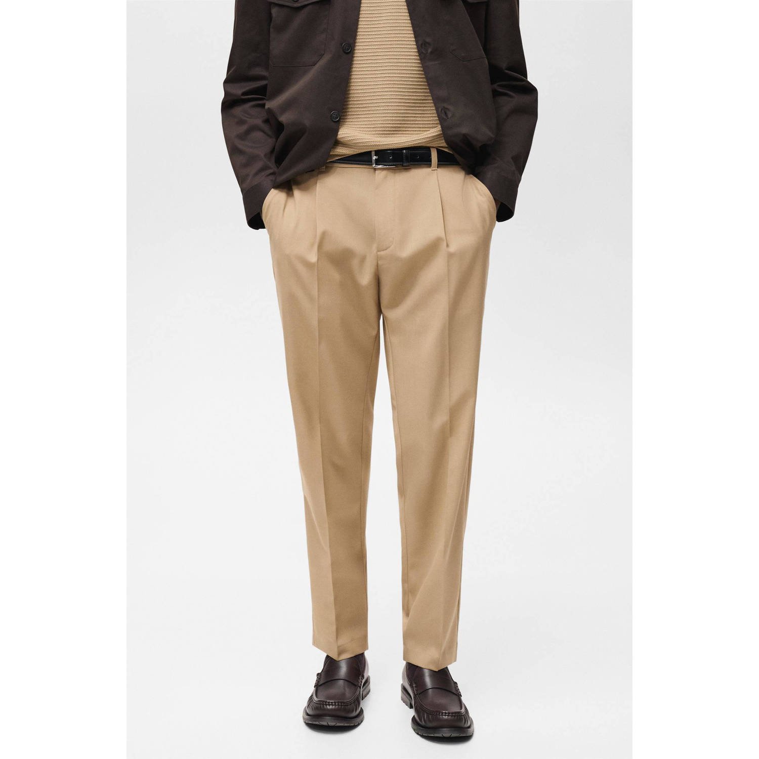 Mango Man slim chino lichtbruin