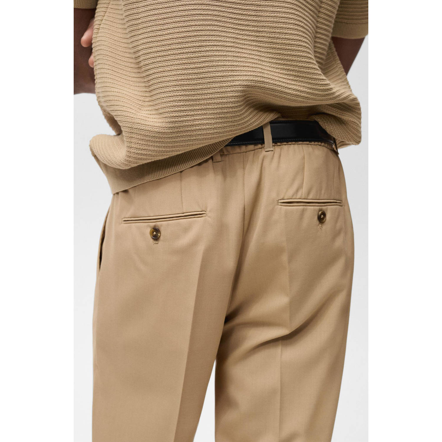 Mango Man slim chino lichtbruin