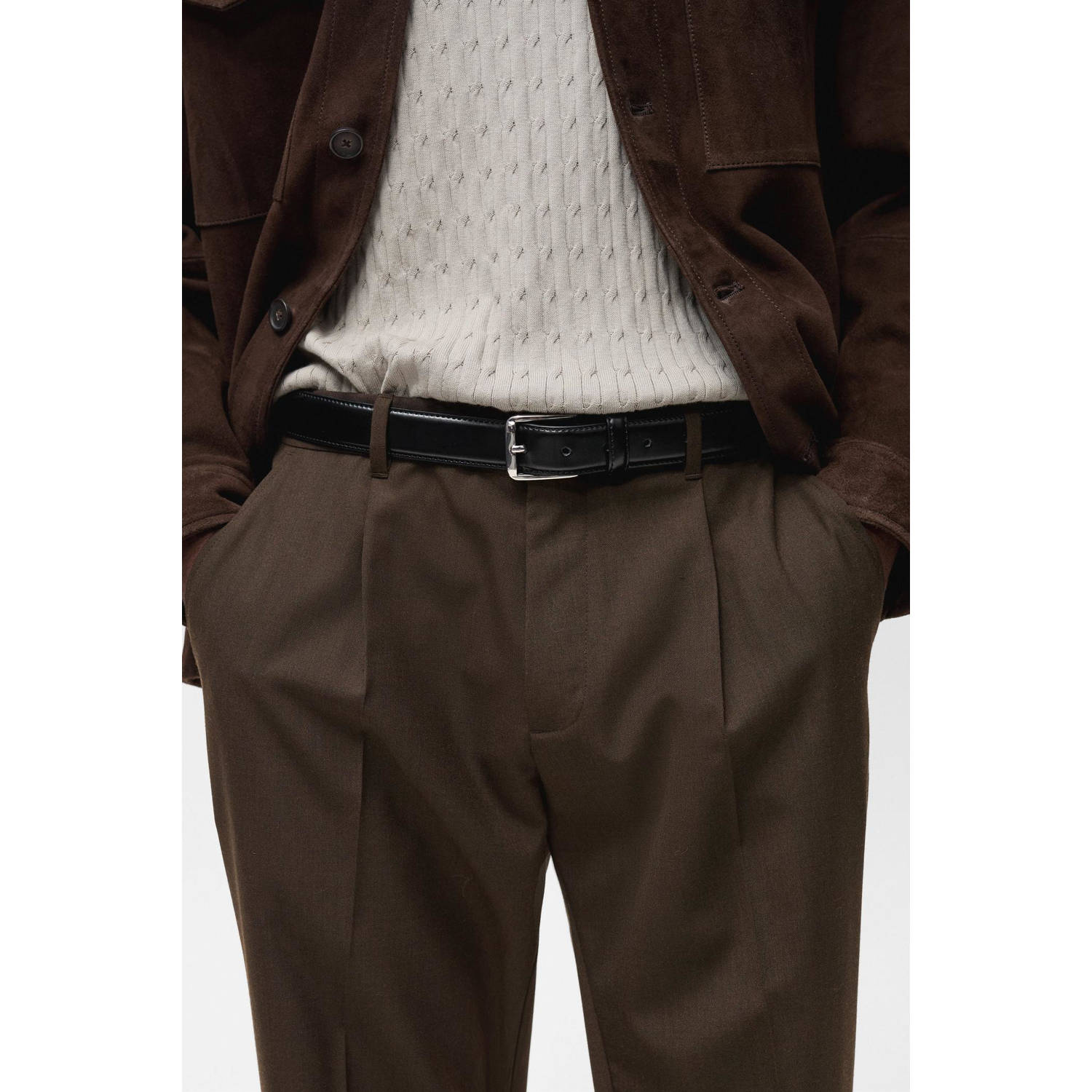 Mango Man slim chino donkerbruin