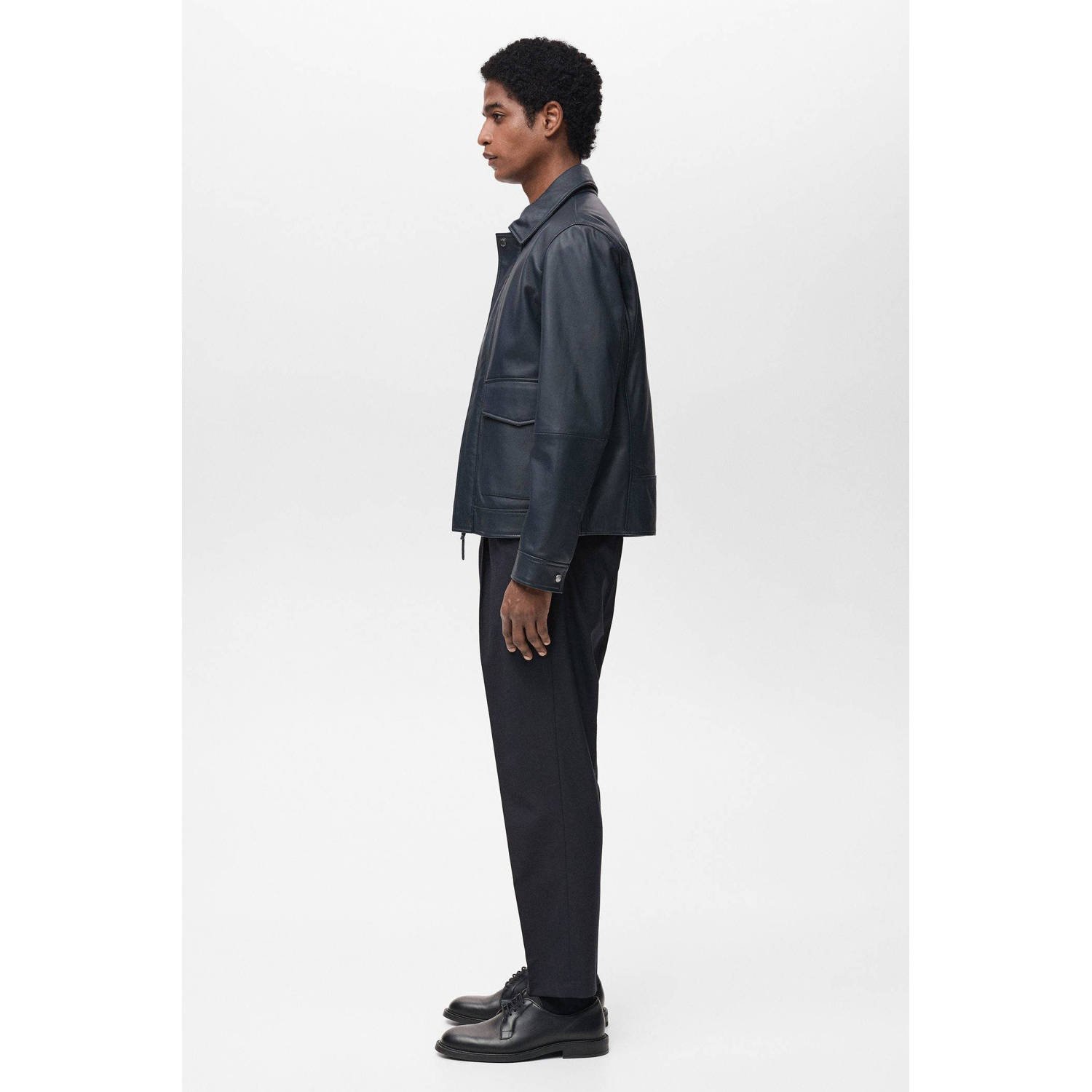 Mango Man slim chino donkerblauw