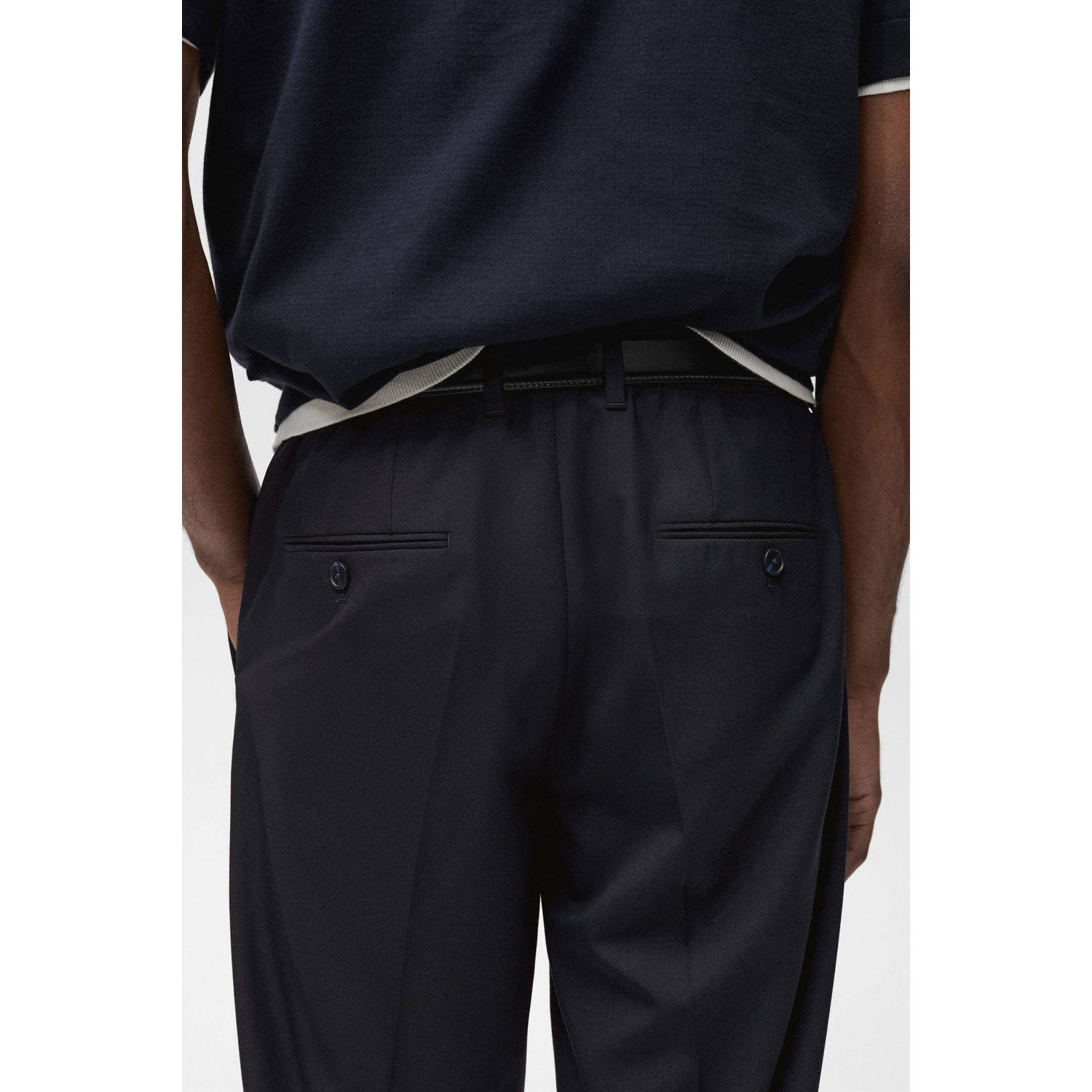 Mango Man slim chino donkerblauw