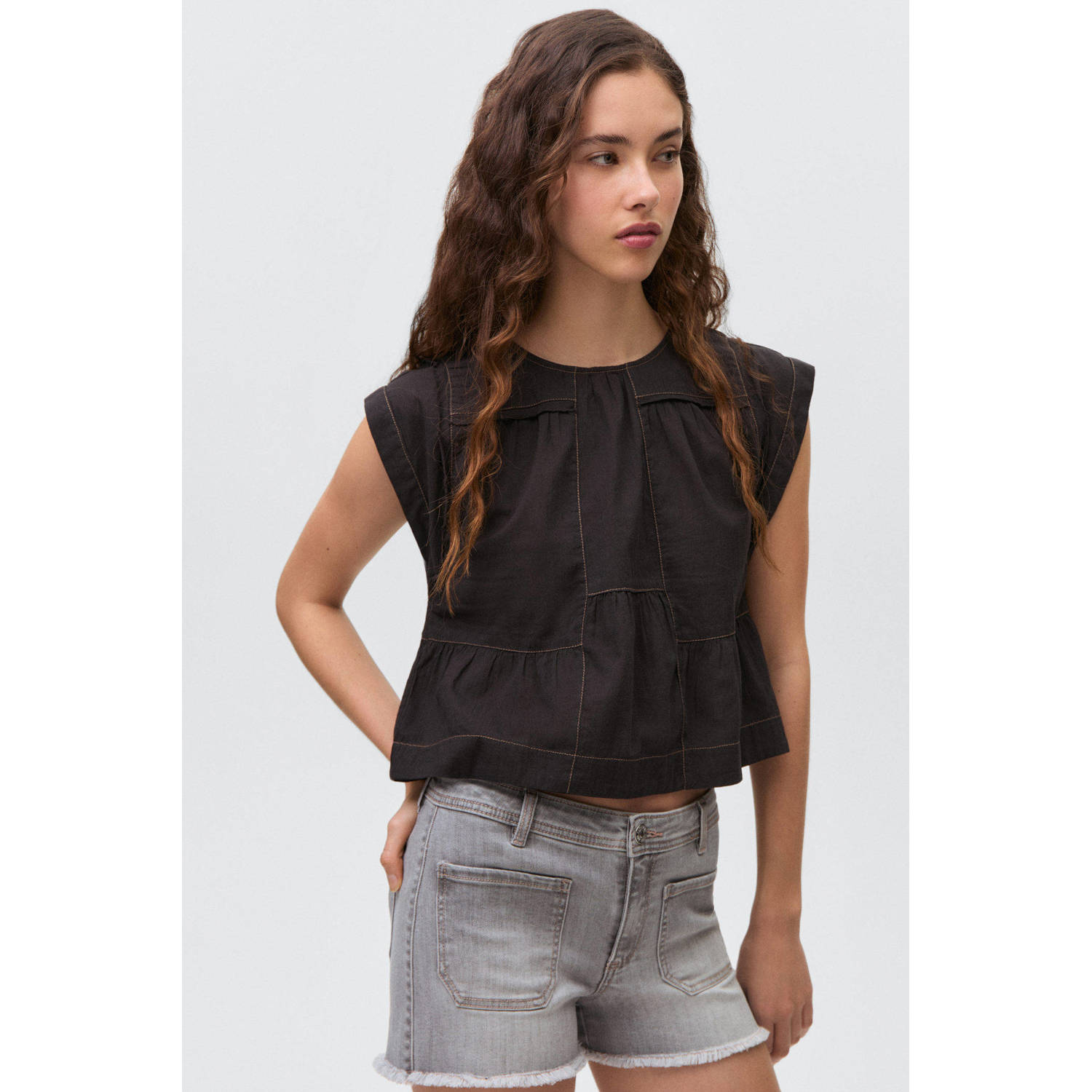 MANGO TEEN denim short grey denim